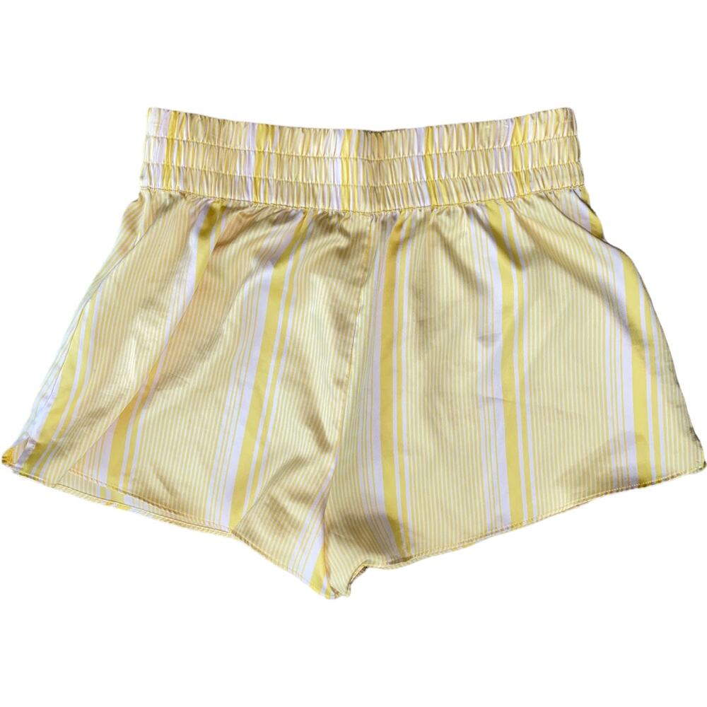 EUC Victoria's Secret Elastic Waist Striped Short Yellow Women's Size Small